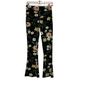 💥 Full Circle Trends Black Floral Wide Leg Pants Size Medium